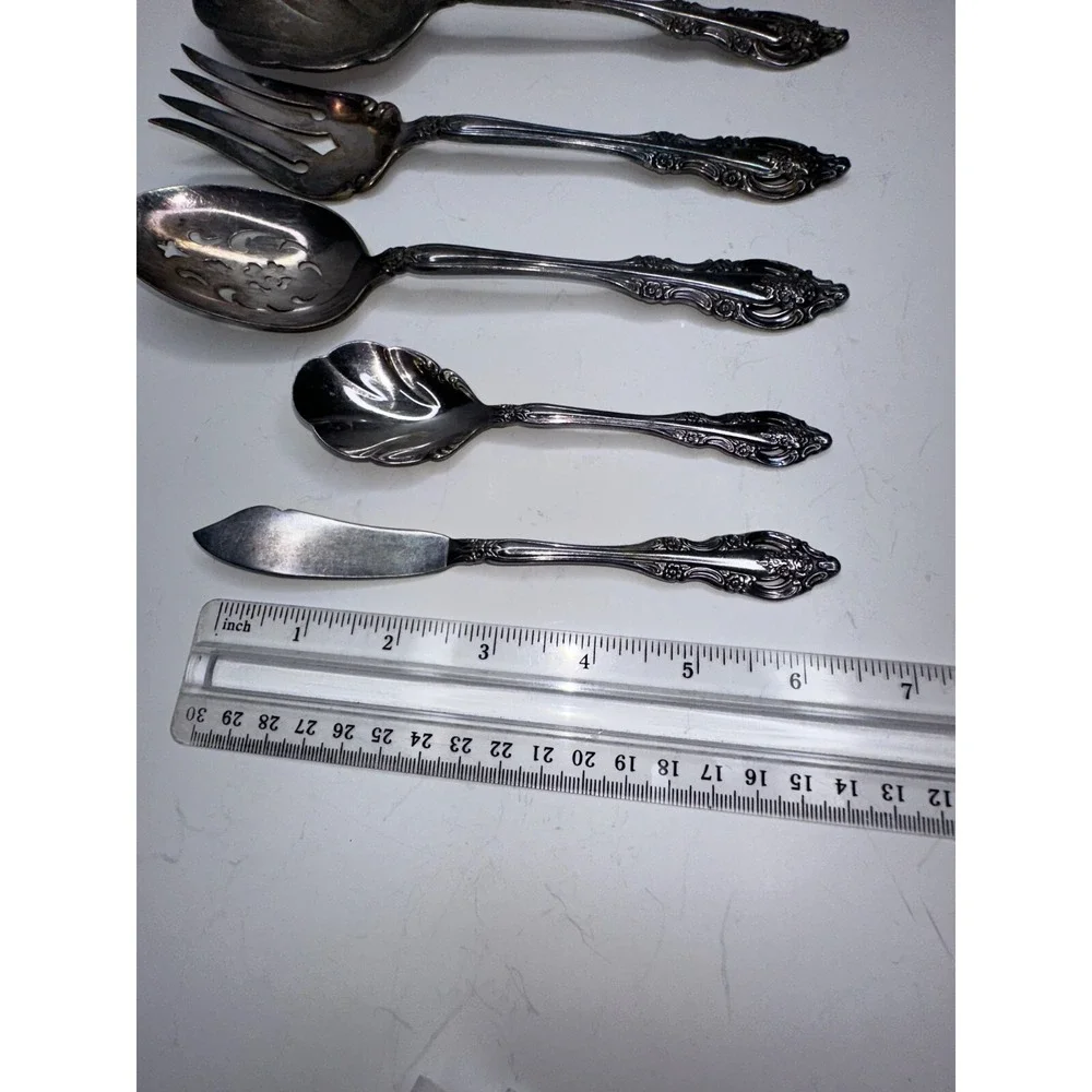 Community Brahms Silver Plated Replacement Flatware Serving 6 Pc Knife‎ Fork Pie